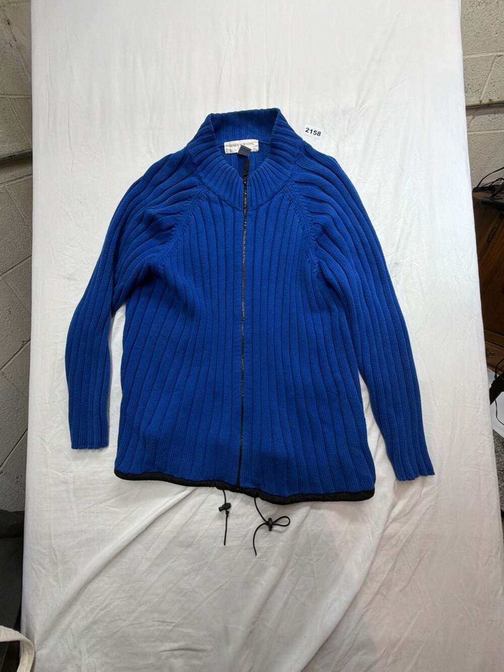Jones New York Sport Full Zip Sweater Size 2X Blue Cotton